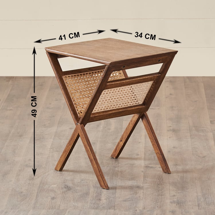 Cane Connection Mango Wood Magazine Table - Brown