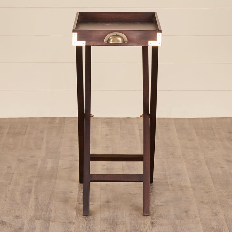 Delta Mango Wood Foldable End Table - Brown