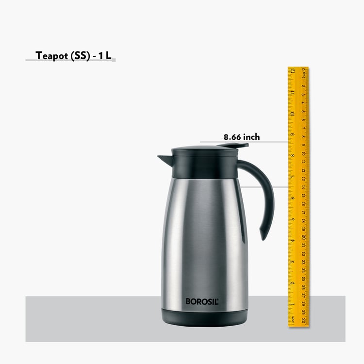 BOROSIL Solid Stainless Steel Teapot - 1000 ml