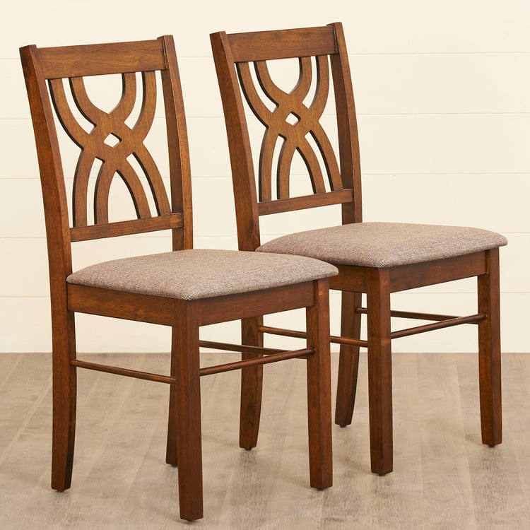 Quadro 4-Seater Dining Set with Chairs - Brown