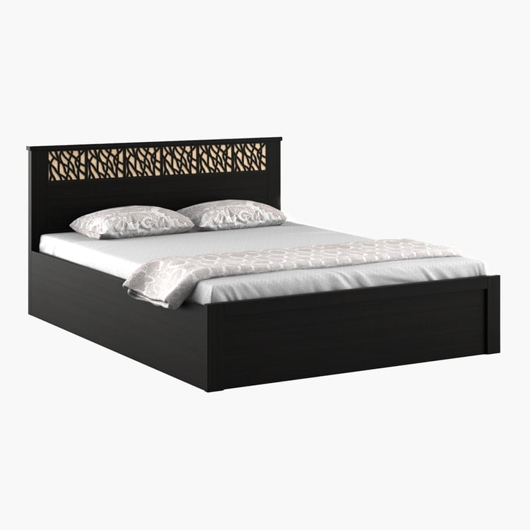 Helios Rhine Ivry Queen Bed with Hydraulic Storage - Brown