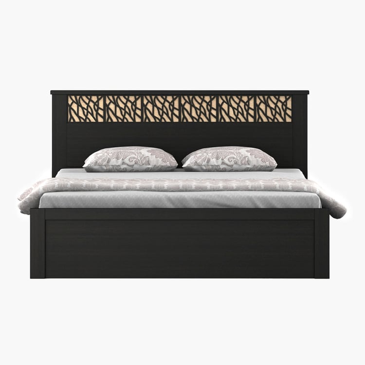 Helios Rhine Ivry Queen Bed with Hydraulic Storage - Brown