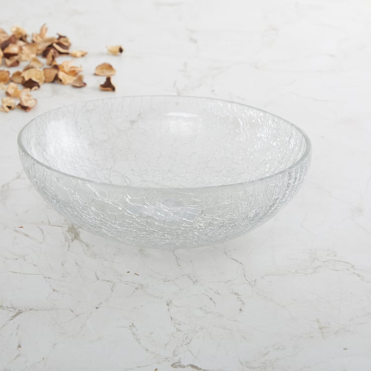 Garnet Glass Crackle Decorative Bowl