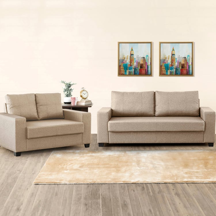 Helios Mendoza Fabric 3+2 Seater Sofa Set - Beige