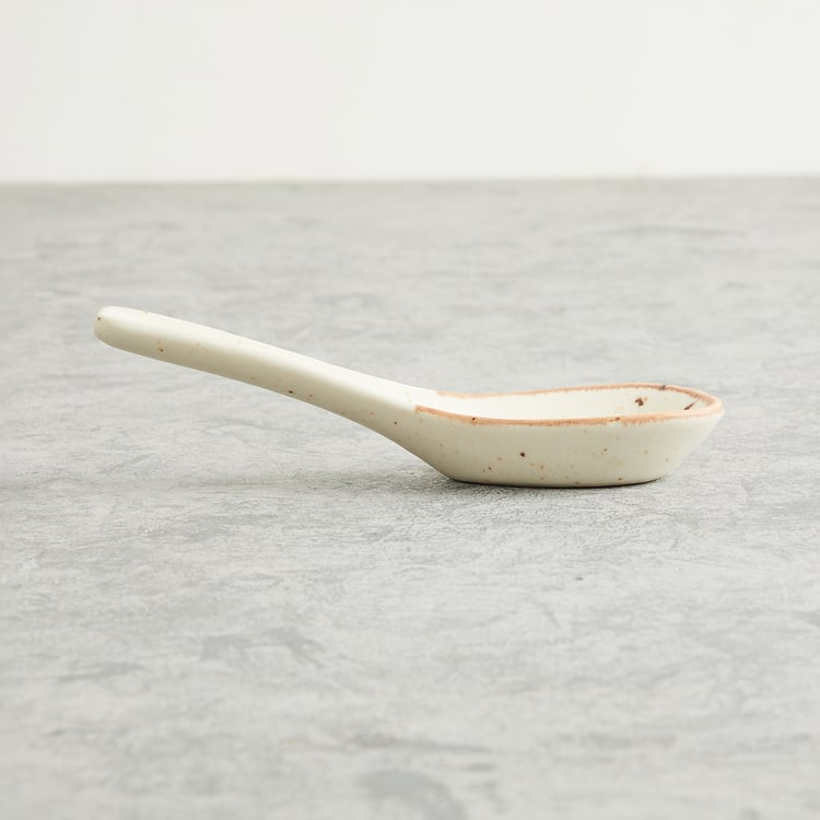 Marshmallow Stoneware Spoon