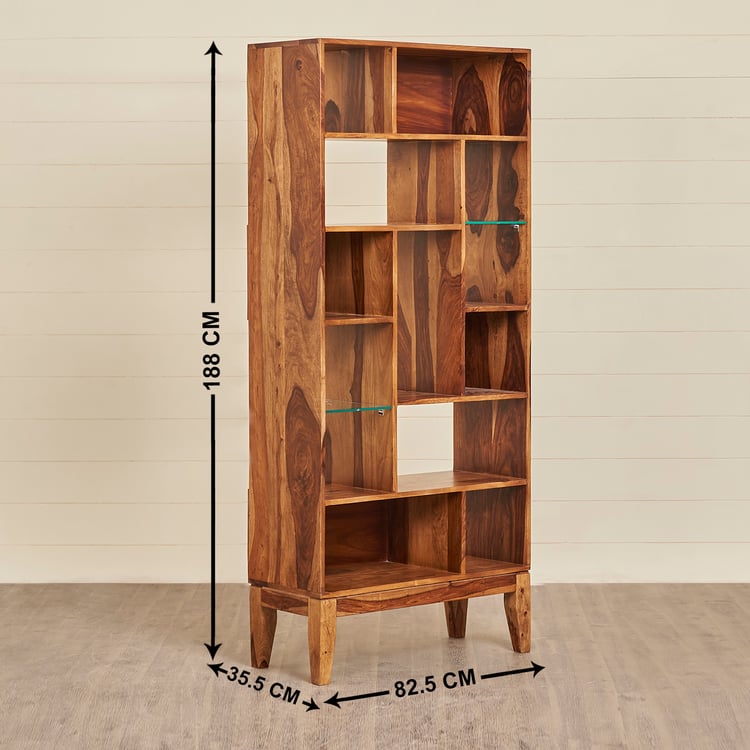 Helios Vico Sheesham Wood Book Shelf - Brown