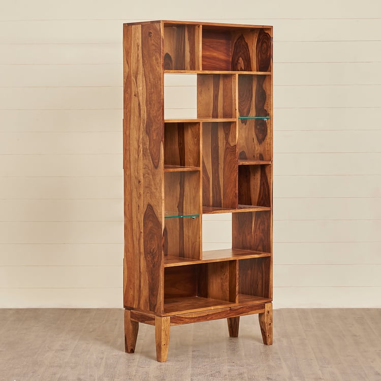 Helios Vico Sheesham Wood Book Shelf - Brown