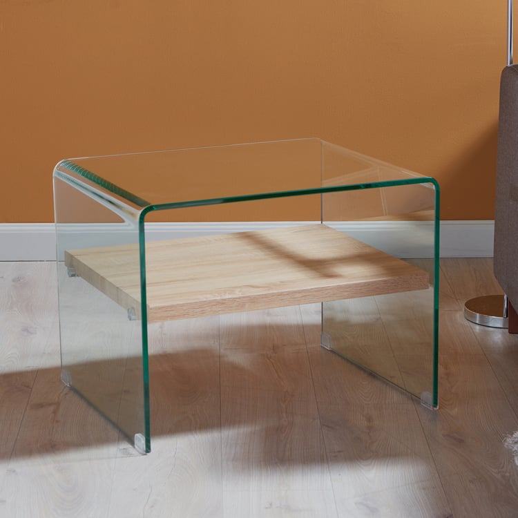 Tyrion Glass End Table - Beige