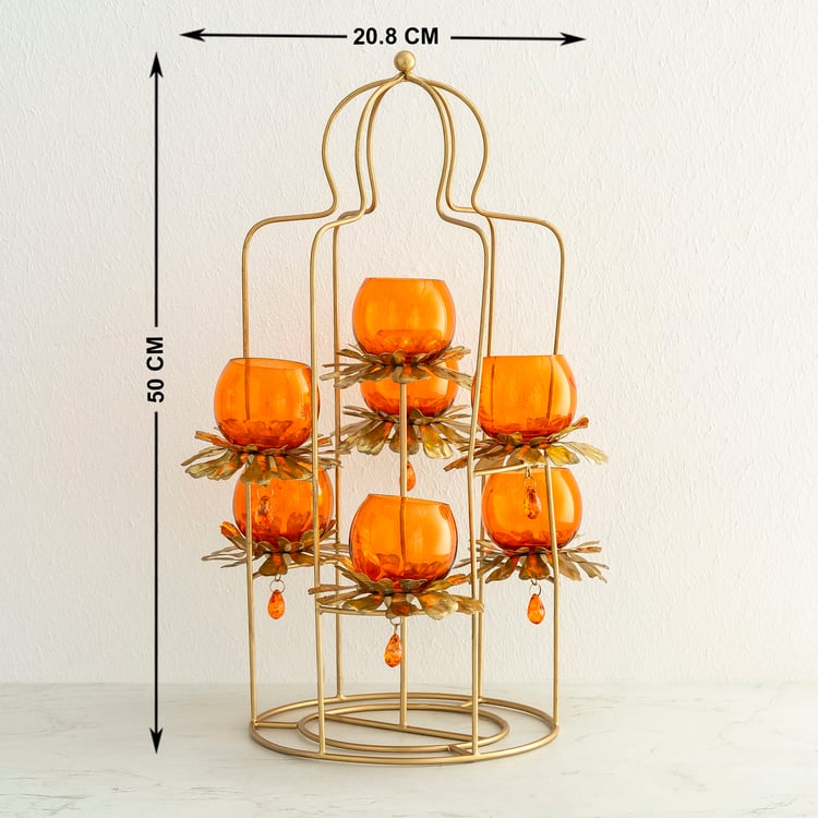 Marigold Orange Multi Votive Holder – 50 x 20.8cm