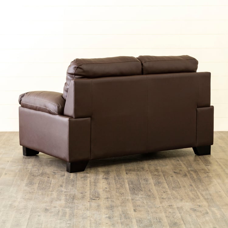 Winchester Half Leather 2-Seater Sofa - Brown