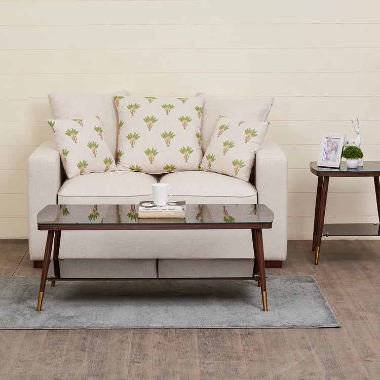 Cane Connection Fabric 2-Seater Sofa - Beige