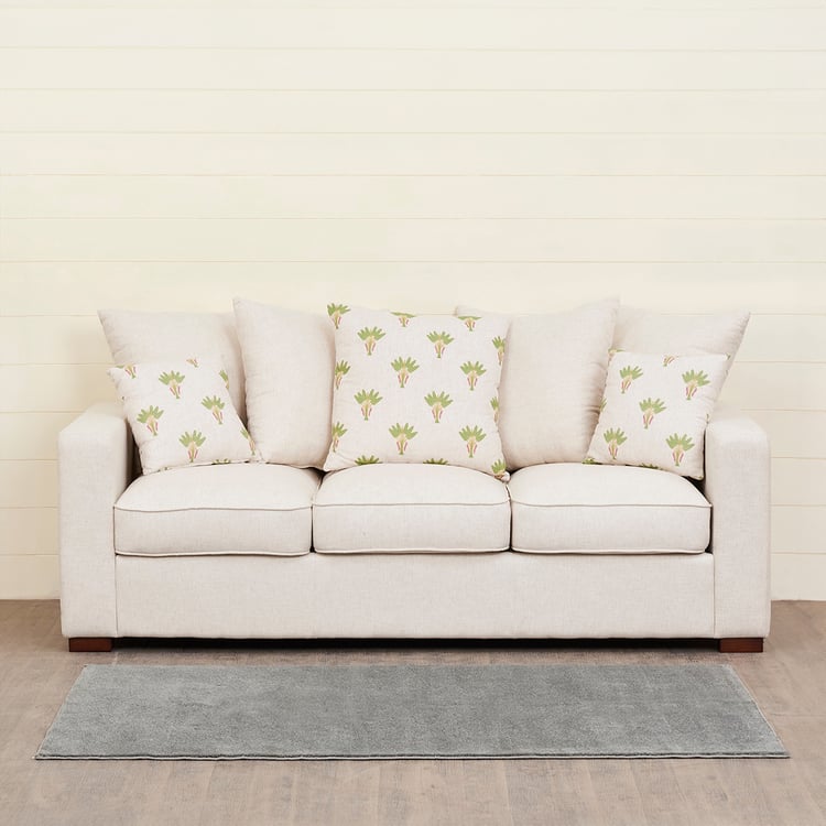 Cane Connection Fabric 3-Seater Sofa - Beige