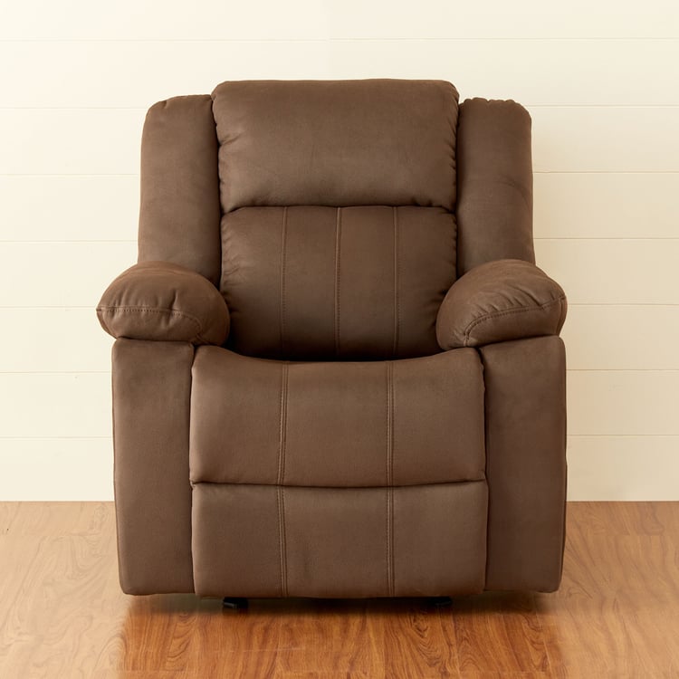 Denver Mocha Faux Leather 1-Seater Recliner with Glider - Brown