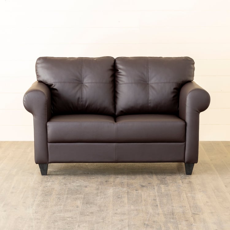 Helios Roslyn Nxt Faux Leather 2-Seater Sofa - Brown