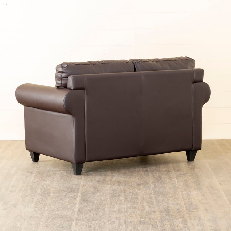 Helios Roslyn Nxt Faux Leather 2-Seater Sofa - Brown