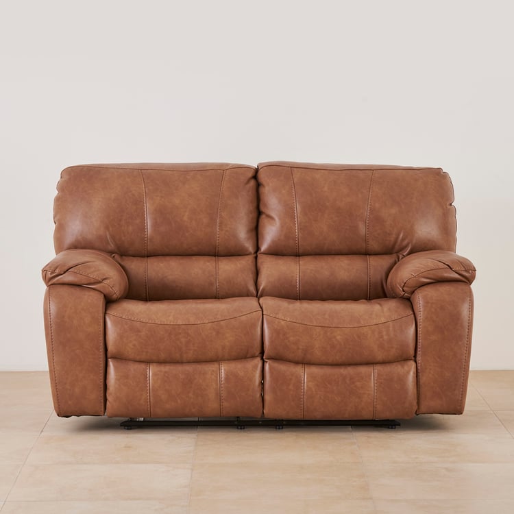 Apollo Faux Leather 2-Seater Recliner - Brown