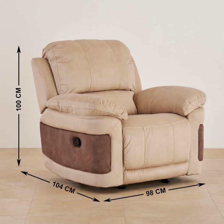Dawson Fabric 1-Seater Recliner - Beige