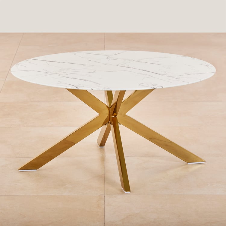 Bianca Glass Top Coffee Table - White and Gold