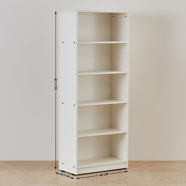 Helios Reynan 5-Tier Book Shelf - White