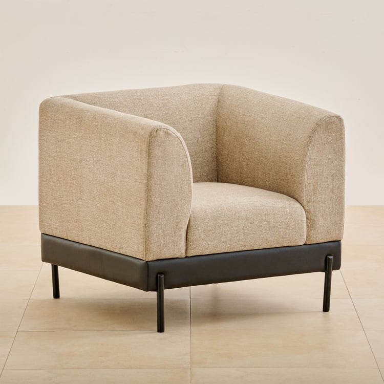 Kiro Fabric 1-Seater Sofa - Beige