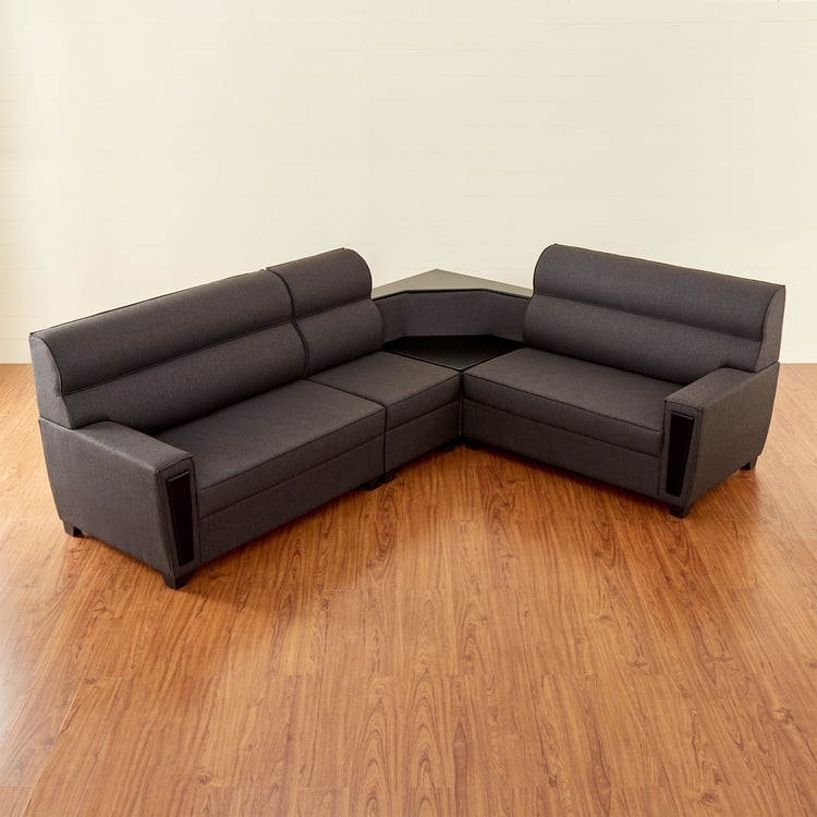 Helios Prixa Fabric 5-Seater Right Corner Sectional Sofa - Brown