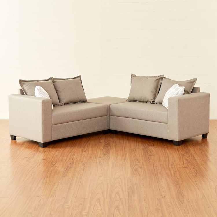 Helios Ciro Fabric 4-Seater Corner Sofa - Beige