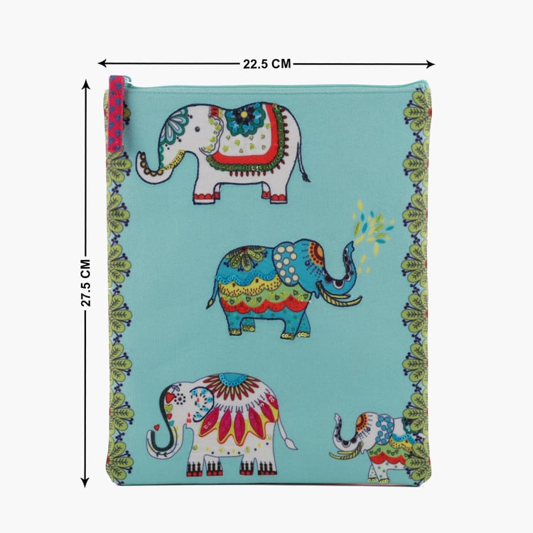 PINAKEN Jumbo Trunk Multicolour Printed iPad And Tablet Cover - 22.5x27.5cm
