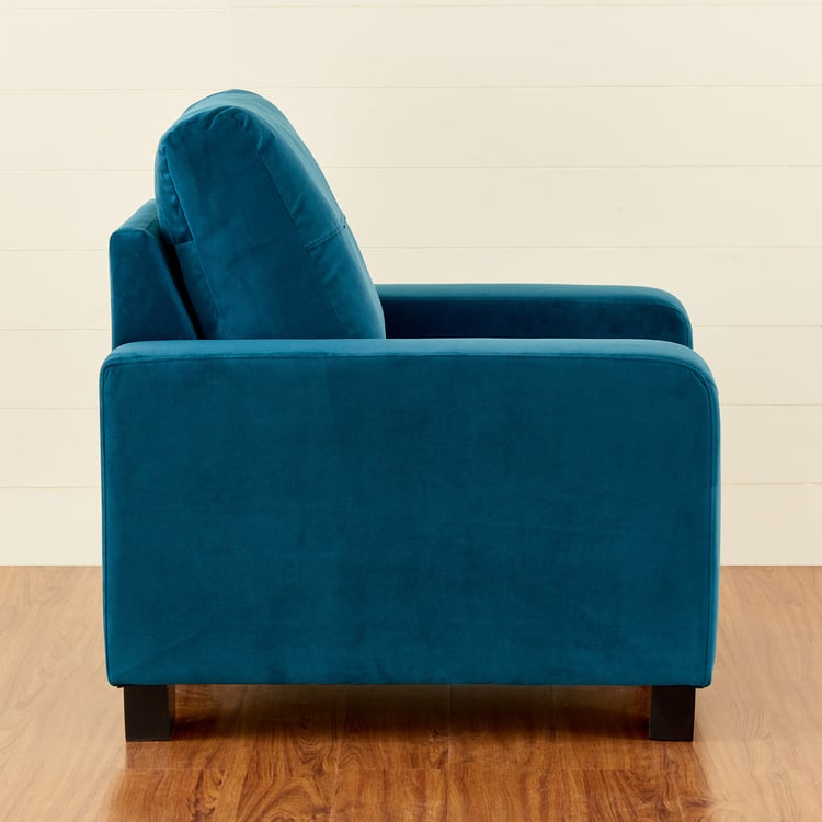 Quebec Fabric 1-Seater Sofa - Blue