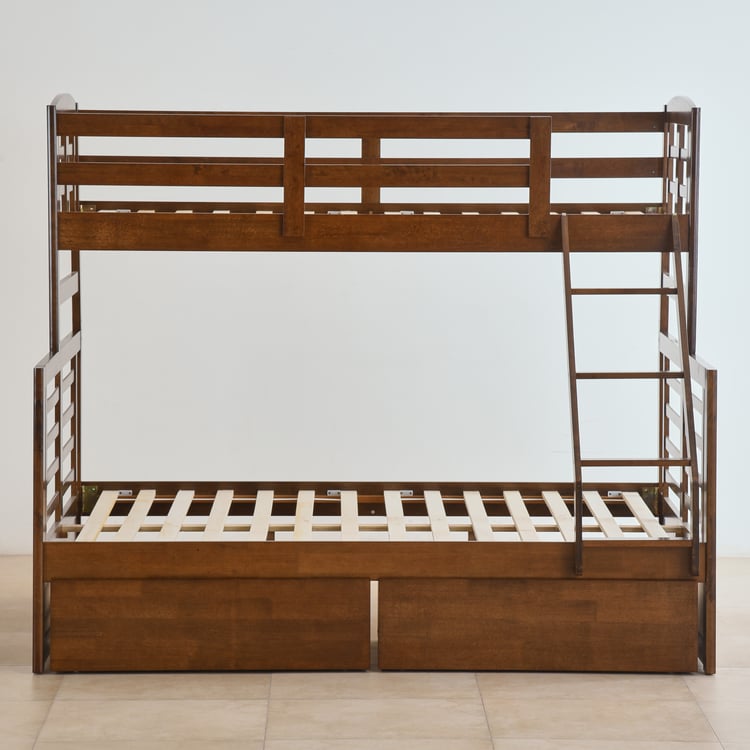 Della Bunk Bed with Drawer Storage - Brown