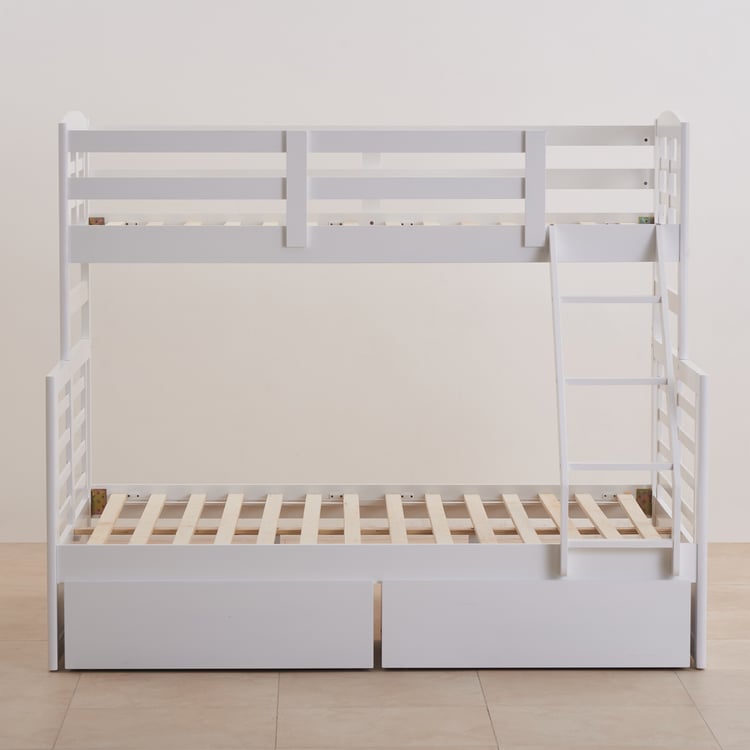 Della Bunk Bed with Drawer Storage - White