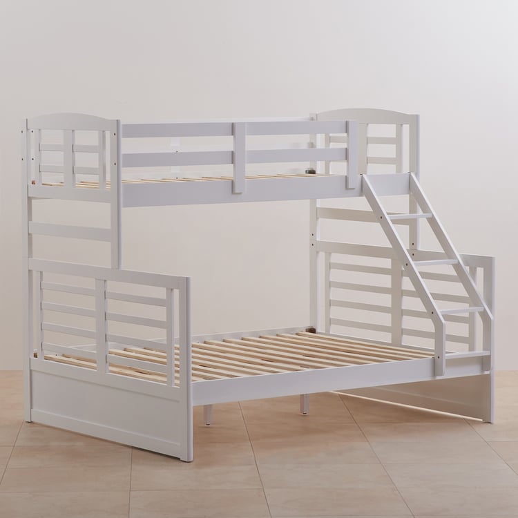 Della Rubber Wood Bunk Bed - White