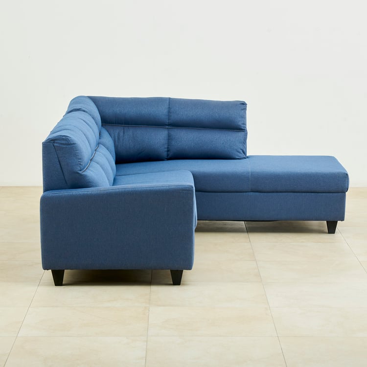 Helios Clary Fabric 3-Seater Right Corner Sofa with Chaise - Blue