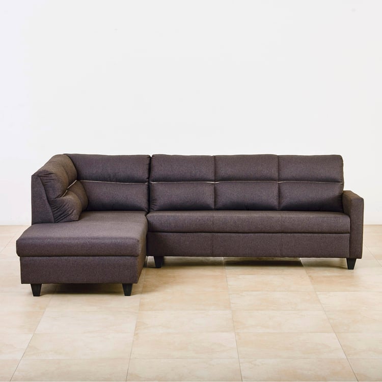 Helios Clary Fabric 3-Seater Left Corner Sofa with Chaise - Brown