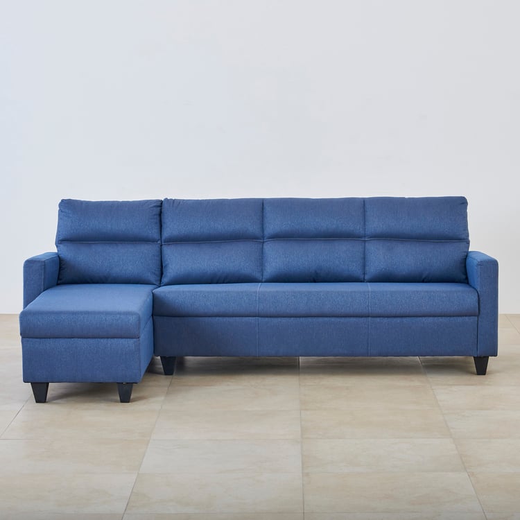 Helios Clary Fabric 3-Seater Left Corner Sofa with Chaise - Blue