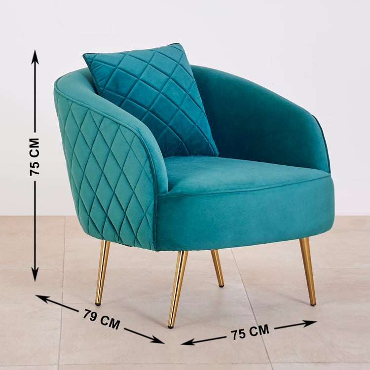 Monarch Velvet Lounge Chair - Teal