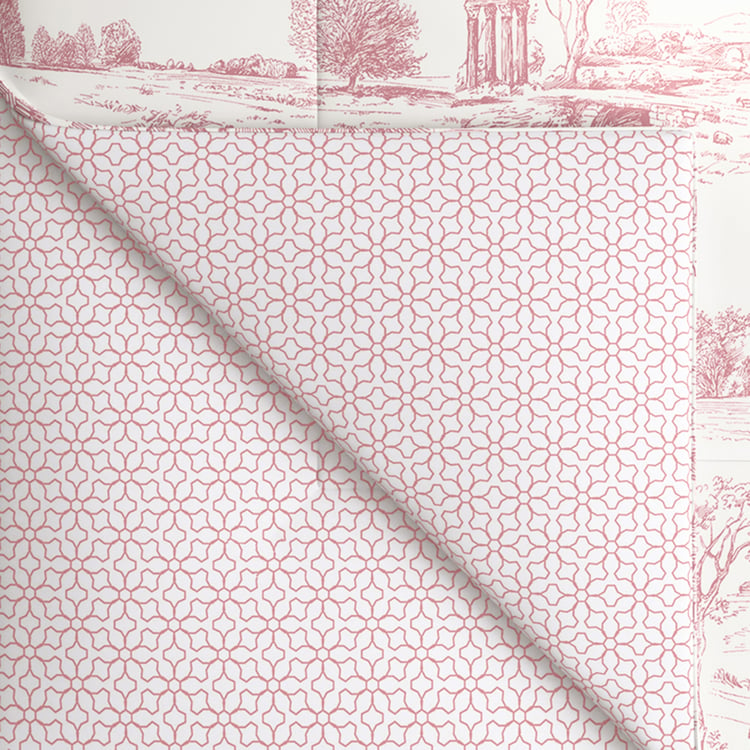 PORTICO Melange Pink Printed Cotton Double Bed Duvet Cover - 224x274cm