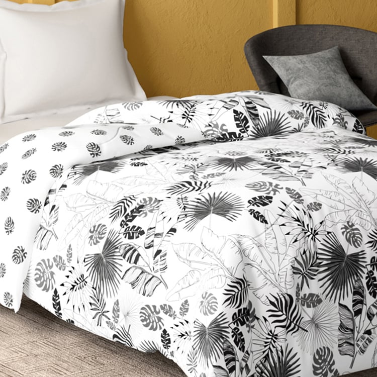 PORTICO Marvella White Printed Cotton Single Bed Comforter - 152x220cm