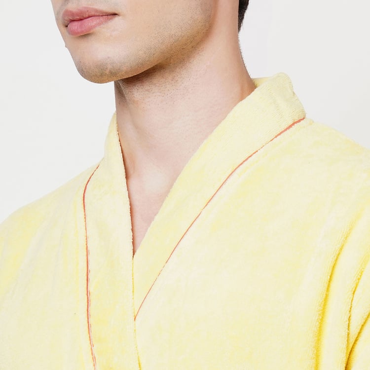 Spaces Large Size Exotica Yellow Solid Large Cotton Bathrobe