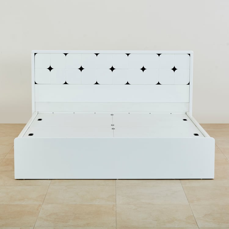Polaris Lily Queen Bed with Box Storage - White