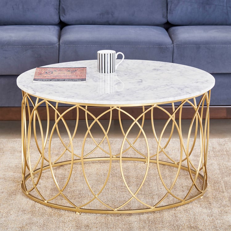 Gohan Marble Top Coffee Table - Gold