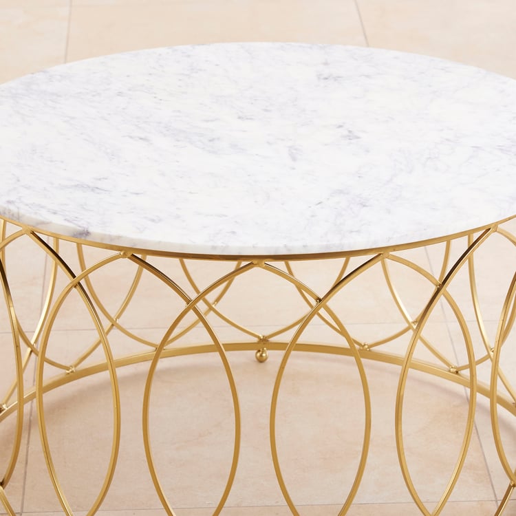 Gohan Marble Top Coffee Table - Gold