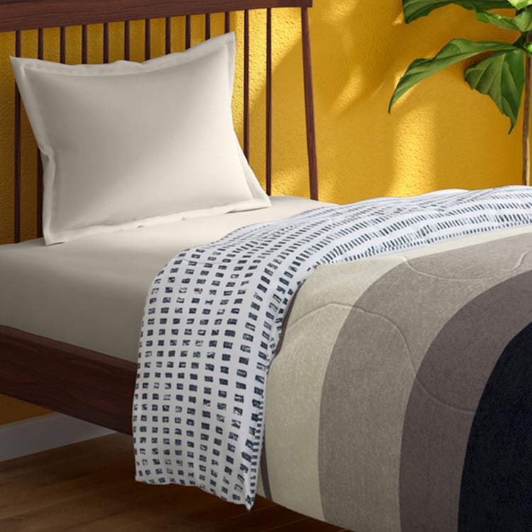 PORTICO Hashtag Multicolour Colourblocked Cotton Single Comforter - 152 cm x220 cm