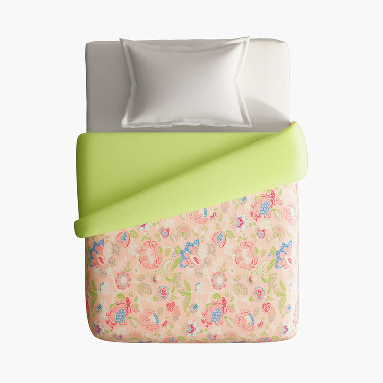 PORTICO Marvella Pink Printed Cotton Single Bed Comforter - 152x220cm