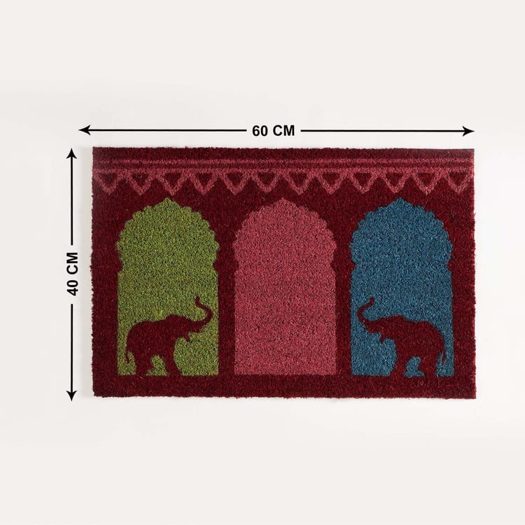 Corsica Indian Elephant Coir Printed Doormat - 40x60cm