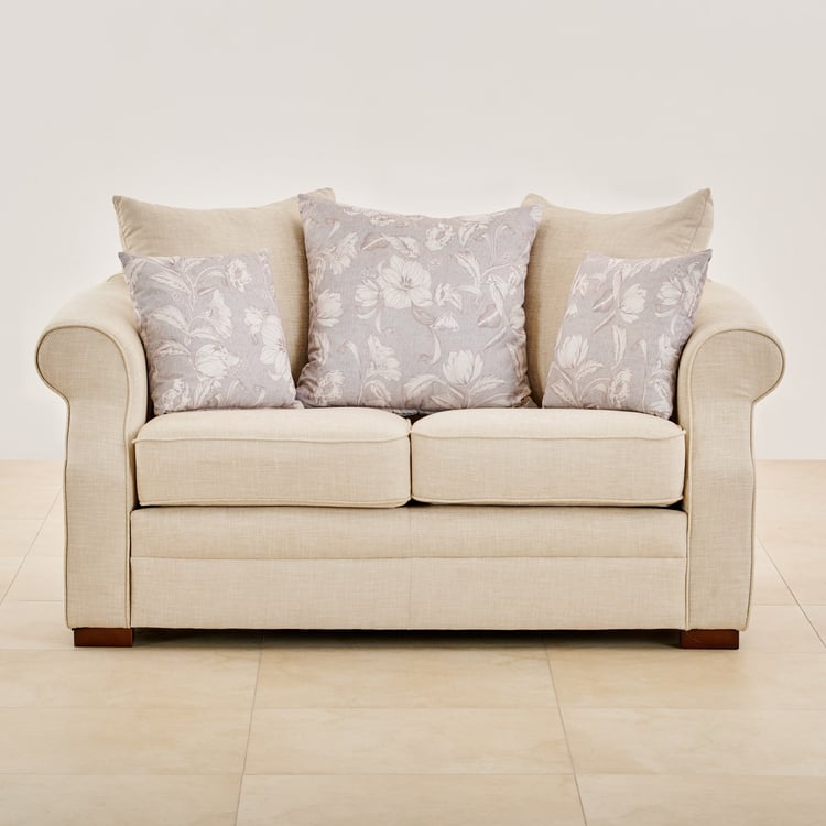 Botanical Fabric 2-Seater Sofa - Beige