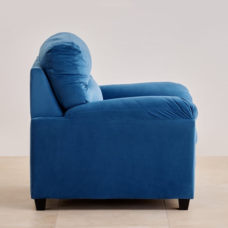Mojo Velvet 1-Seater Sofa - Blue