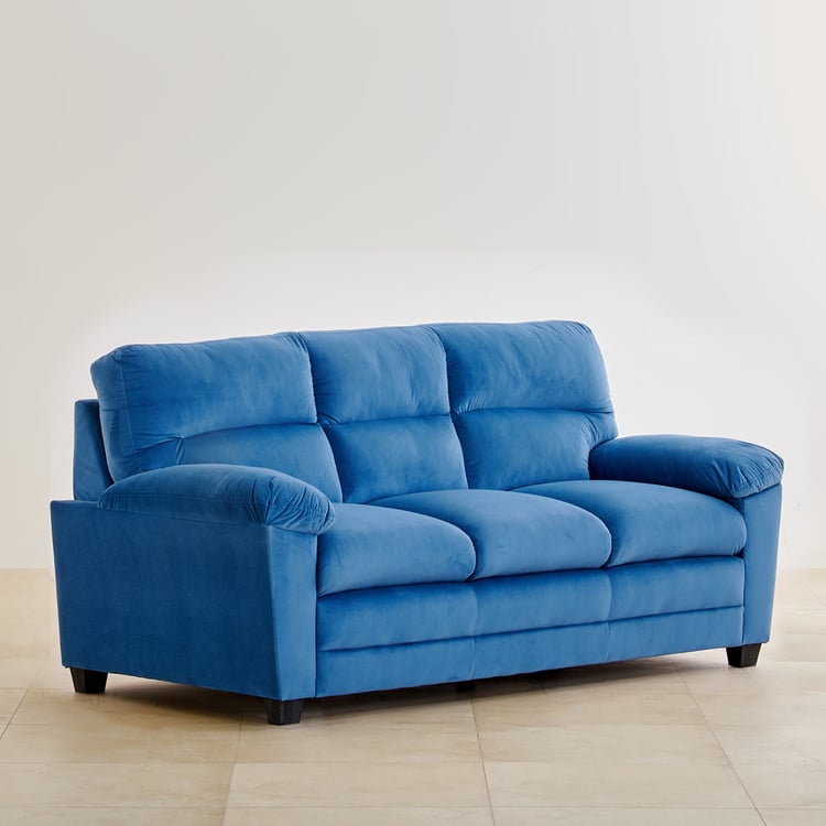 Mojo Velvet 3-Seater Sofa - Blue