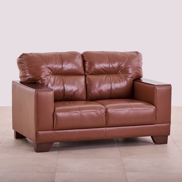 Walter Half Leather 3+2 Seater Sofa Set - Brown