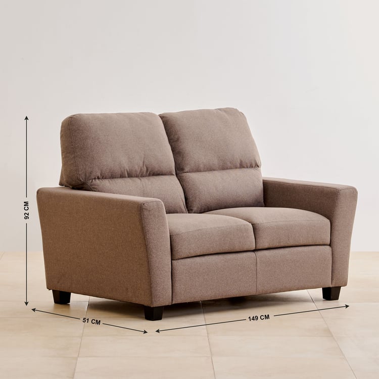 Helios Piper Omega Fabric 2-Seater Sofa - Brown