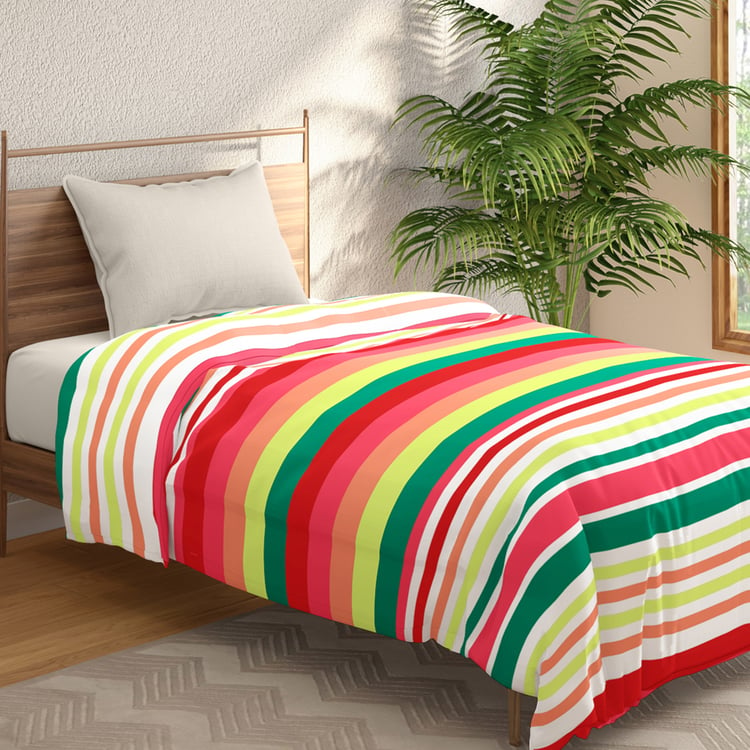 PORTICO Mellow Cotton Striped Single Comforter